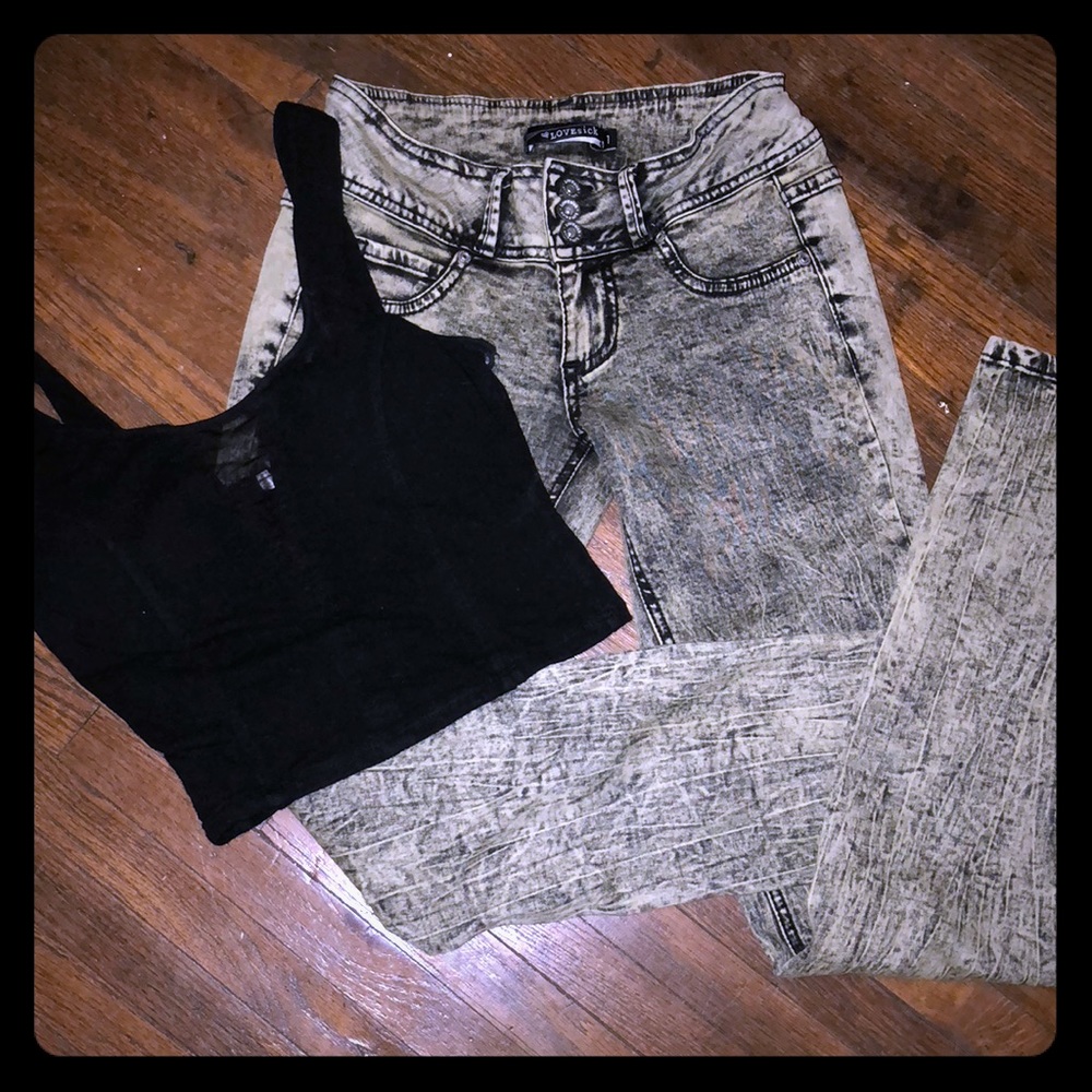 Acid Washed Skinny Jeans